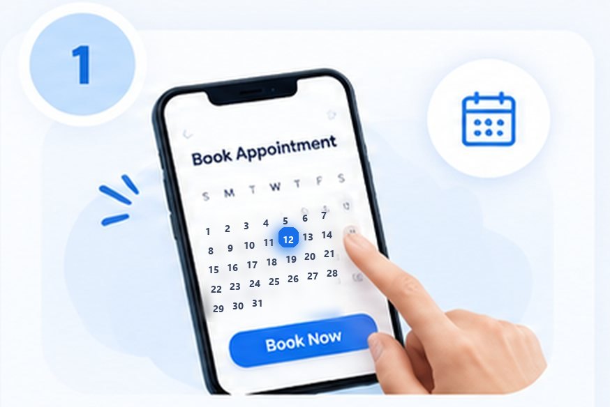 Step 1. Booking an appointment on a phone