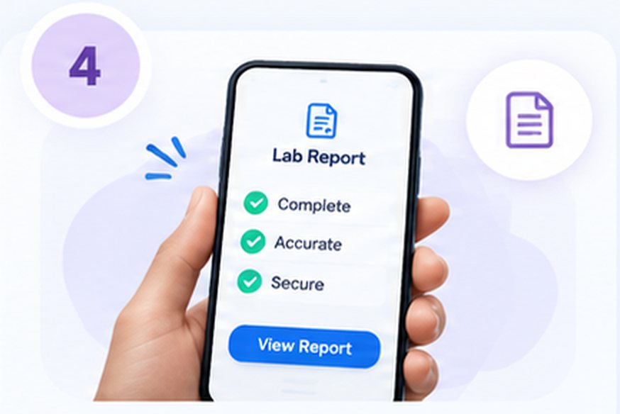 Step 4. A lab report open on a phone